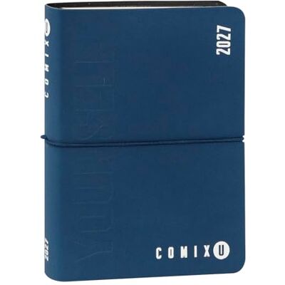COMIX U YOURSELF – Tageskalender Mini 2026-2027, Tagebuch 16 Monate, mit weichem Einband, Thermoband, Gummiband und 448 Seiten, ideal für Schule und Universität, 11 x 15,3 cm, Blau COMIX U YOURSELF – Tageskalender Mini 2026-2027, Tagebuch 16 Monate, mit weichem Einband, Thermoband, Gummiband und 448 Seiten, ideal für Schule und Universität, 11 x 15,3 cm, Blau