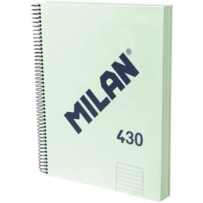 MILAN ® Notizbuch A4, Hardcover, liniertes Papier (7 mm), 120 Blatt, 95 g/m², Gummi-Kollektion 430, Grün MILAN ® Notizbuch A4, Hardcover, liniertes Papier (7 mm), 120 Blatt, 95 g/m², Gummi-Kollektion 430, Grün
