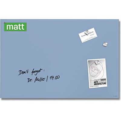 Sigel GL513 Premium Glas-Magnettafel 60x40 cm, pastellblau: matt, nicht spiegelnd, SGS geprüft, einfache Montage, incl. 3 starke Magnete, Artverum Sigel GL513 Premium Glas-Magnettafel 60x40 cm, pastellblau: matt, nicht spiegelnd, SGS geprüft, einfache Montage, incl. 3 starke Magnete, Artverum