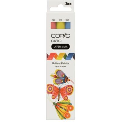 Copic Ciao LAYER & MIX "Brilliant Palette", Marker Set mit 3 verschiedenen Farben, Layoutmarker mit jeweils einer mittelbreiten und einer Brush-Spitze Copic Ciao LAYER & MIX "Brilliant Palette", Marker Set mit 3 verschiedenen Farben, Layoutmarker mit jeweils einer mittelbreiten und einer Brush-Spitze