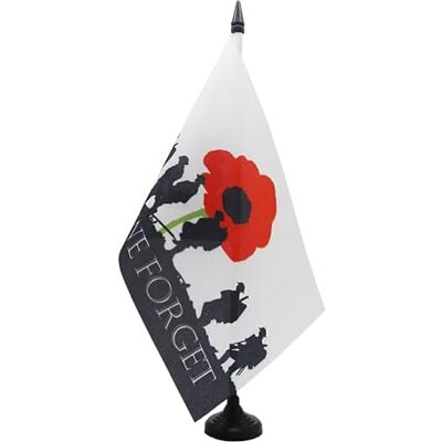 AZ FLAG Tischflagge Lest We Forget Heer 21x14 cm Kunststoffsockel Für innen Britische Tischflagge genähte Ausführung mit verstärkten Kanten mit Kunststoffstab 100D Polyester AZ FLAG Tischflagge Lest We Forget Heer 21x14 cm Kunststoffsockel Für innen Britische Tischflagge genähte Ausführung mit verstärkten Kanten mit Kunststoffstab 100D Polyester