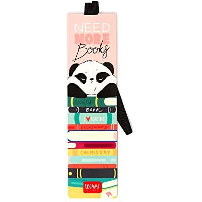 LEGAMI Lesezeichen mit Gummiband, 4,7 x 17,5 cm, aus FSC®-zertifiziertem Papier, Panda-Thema, hält Sengo und Buch geschlossen, NEED MORE BOOKS LEGAMI Lesezeichen mit Gummiband, 4,7 x 17,5 cm, aus FSC®-zertifiziertem Papier, Panda-Thema, hält Sengo und Buch geschlossen, NEED MORE BOOKS
