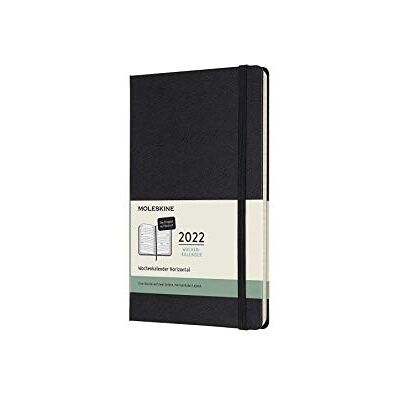 Moleskine 12 Monate Wochenkalender Deutsch 2022, Large/A5, 1 Wo = 2 Seiten, horizontal, Gebunden, Schwarz Moleskine 12 Monate Wochenkalender Deutsch 2022, Large/A5, 1 Wo = 2 Seiten, horizontal, Gebunden, Schwarz