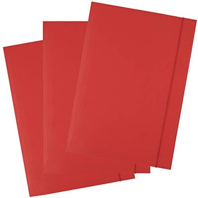 D.RECT 25 Stück Sammelmappe aus Karton Postmappe mit Gummiband 300g Rot D.RECT 25 Stück Sammelmappe aus Karton Postmappe mit Gummiband 300g Rot