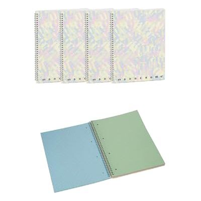 Pigna , Maxi-Notizbücher, kariert, einfarbig, mehrfarbig, A4, Spiralbindung, 80 Blatt, 80 Blatt, ideal für Schule und Büro, 80 Blatt Pigna , Maxi-Notizbücher, kariert, einfarbig, mehrfarbig, A4, Spiralbindung, 80 Blatt, 80 Blatt, ideal für Schule und Büro, 80 Blatt