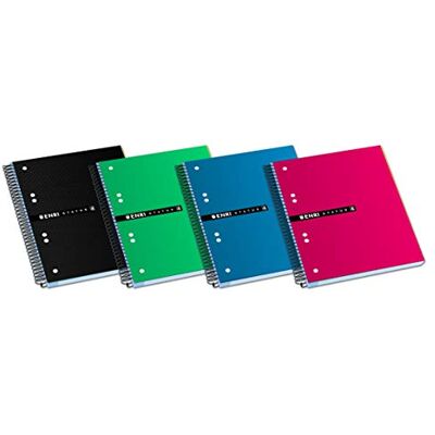 Enri Status Notizbücher, Spiralbindung, durchsichtiger Kunststoffdeckel, A5, 4 Stück Enri Status Notizbücher, Spiralbindung, durchsichtiger Kunststoffdeckel, A5, 4 Stück