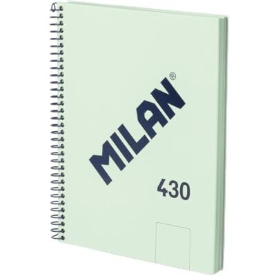 MILAN ® Notizbuch A5, Spiralbindung, Hardcover, 80 weiße Seiten, 95 g/m², Kollektion 430 since 1918, grün MILAN ® Notizbuch A5, Spiralbindung, Hardcover, 80 weiße Seiten, 95 g/m², Kollektion 430 since 1918, grün