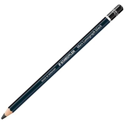 Staedtler 100B-2B Mars Lumograph Bleistift Premium Qualität Härtegrad 2B, 12 Stück im Kartonetui, schwarz Staedtler 100B-2B Mars Lumograph Bleistift Premium Qualität Härtegrad 2B, 12 Stück im Kartonetui, schwarz