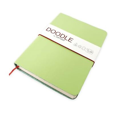 ARTWAY Indigo Doodle Pistaziengrün Leder Journal/Skizzenbuch 175mm x 125mm 164 Seiten/82 Blätter aus 150gsm Kartuschenpapier ARTWAY Indigo Doodle Pistaziengrün Leder Journal/Skizzenbuch 175mm x 125mm 164 Seiten/82 Blätter aus 150gsm Kartuschenpapier