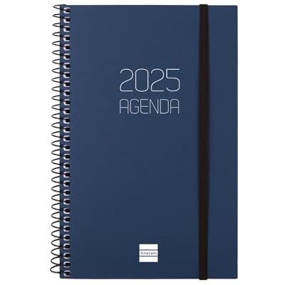 Finocam Kalender 2025, Spiralbindung, blickdicht, Wochenansicht, Querformat, Januar 2025 Dezember 2025, 12 Monate, Blau, Spanisch Finocam Kalender 2025, Spiralbindung, blickdicht, Wochenansicht, Querformat, Januar 2025 Dezember 2025, 12 Monate, Blau, Spanisch