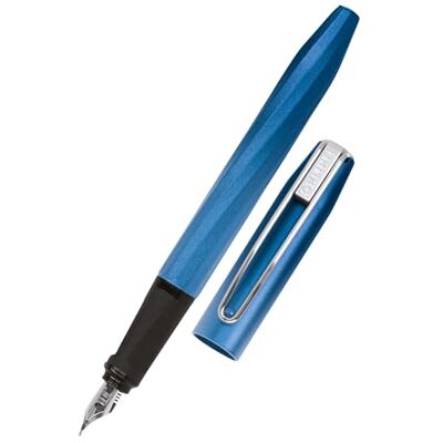 Online Füller Slope Metallic Blue, Patronen-Füller mit ergonomischem Griffstück, hochwertige Iridium-Feder medium, Standard-Tintenpatronen, inkl. Kombipatrone blau, für Schule und Büro Online Füller Slope Metallic Blue, Patronen-Füller mit ergonomischem Griffstück, hochwertige Iridium-Feder medium, Standard-Tintenpatronen, inkl. Kombipatrone blau, für Schule und Büro