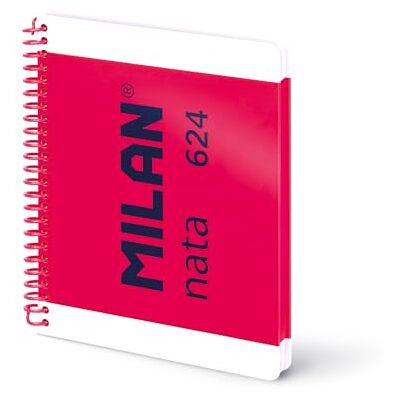 MILAN ® Notizbuch A5, Spiralbindung, Hardcover, kariert, 80 Blatt, 95 g/m², Kollektion nata® 624 since 1918, rosa MILAN ® Notizbuch A5, Spiralbindung, Hardcover, kariert, 80 Blatt, 95 g/m², Kollektion nata® 624 since 1918, rosa
