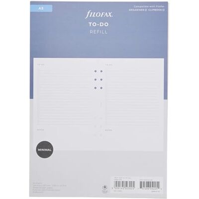 Filofax Inleg To-Do Ersatzpatrone A5, 132863, weiß Filofax Inleg To-Do Ersatzpatrone A5, 132863, weiß