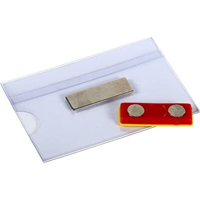 Europel Namensschilder mit Magnet 24er Set, 90x55mm, Hart-PVC, Blanko Europel Namensschilder mit Magnet 24er Set, 90x55mm, Hart-PVC, Blanko