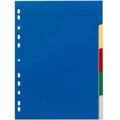 Durable Ordnerregister, aus PP, Tabe blanko/5-farbig, für A4, 5 Blatt, 25er Packung, 673027 Durable Ordnerregister, aus PP, Tabe blanko/5-farbig, für A4, 5 Blatt, 25er Packung, 673027