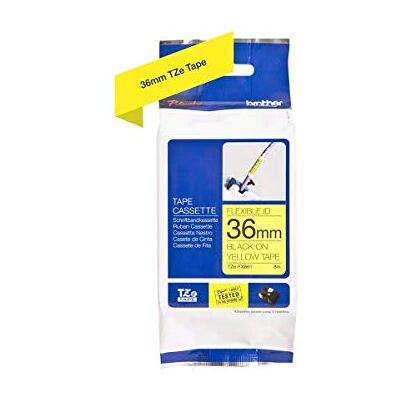 Brother Original P-touch Flexi-Schriftband TZE-FX661 36 mm, schwarz auf gelb (u.a. für P-touch P3600, P9600, P9700PC, P9800PCN) zur Kabel- und Rohrbeschriftung, laminiert Brother Original P-touch Flexi-Schriftband TZE-FX661 36 mm, schwarz auf gelb (u.a. für P-touch P3600, P9600, P9700PC, P9800PCN) zur Kabel- und Rohrbeschriftung, laminiert