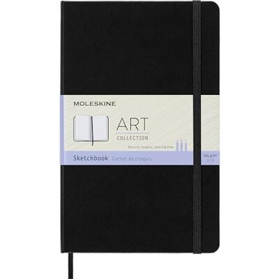 Moleskine Art Skizzenbuch, Zeichenalbum mit Hardcover und Gummiband, Geeignet für Stifte, Bleistifte und Pastelle, Schwarz, Large 13 x 21 cm, 104 Seiten Moleskine Art Skizzenbuch, Zeichenalbum mit Hardcover und Gummiband, Geeignet für Stifte, Bleistifte und Pastelle, Schwarz, Large 13 x 21 cm, 104 Seiten
