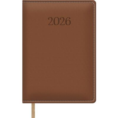 DOHE Kalender 2026, Tagesansicht, A5 (15 x 21 cm), Hardcover, weiches Kunstleder, Lesezeichen, 12 Monate Januar bis Dezember, Jahresplaner auf Spanisch, Bologna, Braun DOHE Kalender 2026, Tagesansicht, A5 (15 x 21 cm), Hardcover, weiches Kunstleder, Lesezeichen, 12 Monate Januar bis Dezember, Jahresplaner auf Spanisch, Bologna, Braun