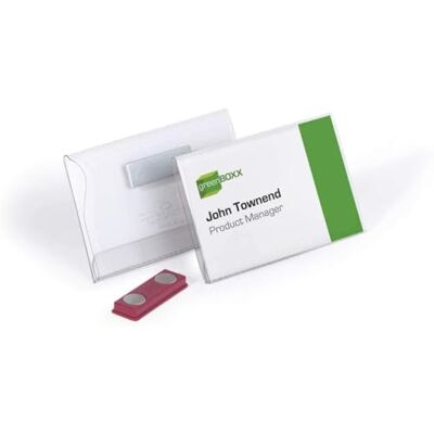 Durable Namensschild mit Magnet, 54 x 90 mm, 25 Stück, transparent, 811719 Durable Namensschild mit Magnet, 54 x 90 mm, 25 Stück, transparent, 811719