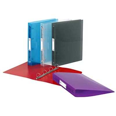 Viquel Propyglass 18 Stück Ordner A4 MAXI Kunststoff 4 Ringe Rücken 4 cm mit Namensschild 5 Farben sortiert Viquel Propyglass 18 Stück Ordner A4 MAXI Kunststoff 4 Ringe Rücken 4 cm mit Namensschild 5 Farben sortiert