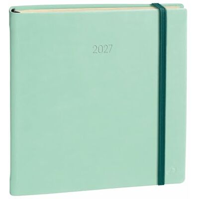QUO VADIS Kalender – 2025 – Executive Prestige – Wochenkalender – mehrsprachig – Seide – Hellgrün – 13 Monate von Dezember bis Dezember – 16 x 16 cm – Papier Clairefontaine Elfenbeinfarben – QUO VADIS Kalender – 2025 – Executive Prestige – Wochenkalender – mehrsprachig – Seide – Hellgrün – 13 Monate von Dezember bis Dezember – 16 x 16 cm – Papier Clairefontaine Elfenbeinfarben –
