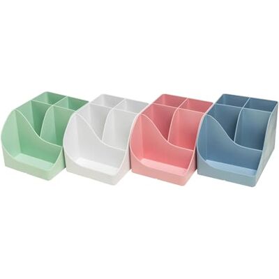 Exacompta 695303D Stifteköcher Pen Wave Autentik 4er Set 5 Fächer 4 hohe Fächer für und 1 unteres Fach für kleine Utensilien farblich sortiert Exacompta 695303D Stifteköcher Pen Wave Autentik 4er Set 5 Fächer 4 hohe Fächer für und 1 unteres Fach für kleine Utensilien farblich sortiert
