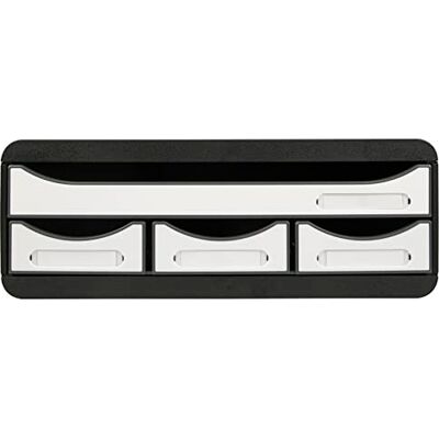 Exacompta 3197213D Toolbox Glossy mit 4 Schubladen aus Recycling-Kunststoff zur Aufbewahrung kleiner Utensilien 27 x 35,5 x 13,5 cm. Ideal für Büro und Schreibtisch für mehr Platz. Blauer Engel weiß Exacompta 3197213D Toolbox Glossy mit 4 Schubladen aus Recycling-Kunststoff zur Aufbewahrung kleiner Utensilien 27 x 35,5 x 13,5 cm. Ideal für Büro und Schreibtisch für mehr Platz. Blauer Engel weiß