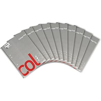 Bantex Col A4+ Kollegieblock, Liniert, Schwedischer Loch, 10 pcs Bantex Col A4+ Kollegieblock, Liniert, Schwedischer Loch, 10 pcs
