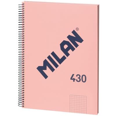 MILAN ® Notizbuch A4, Hardcover, kariert, 5 x 5 mm, 80 Blatt, Papier 95 g/m², Serie 1918, Rosa MILAN ® Notizbuch A4, Hardcover, kariert, 5 x 5 mm, 80 Blatt, Papier 95 g/m², Serie 1918, Rosa