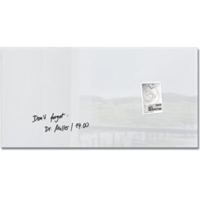 Sigel GL146 Premium Glas-Whiteboard 91x46 cm super-weiß hochglänzend, SGS geprüft, einfache Montage, incl. 3 starke Magnete, Glas-Magnettafel für Büro & Schule, Artverum Sigel GL146 Premium Glas-Whiteboard 91x46 cm super-weiß hochglänzend, SGS geprüft, einfache Montage, incl. 3 starke Magnete, Glas-Magnettafel für Büro & Schule, Artverum