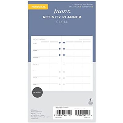 Filofax Einlage Organiser Activity Planner Refill Personal, White, 132847 Filofax Einlage Organiser Activity Planner Refill Personal, White, 132847
