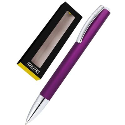 Online Kugelschreiber Vision Purple I Drehkugelschreiber mit Standard Großraummine in Strichstärke medium, Schreibfarbe Schwarz I Eleganter Kuli aus Aluminium in Geschenkbox Online Kugelschreiber Vision Purple I Drehkugelschreiber mit Standard Großraummine in Strichstärke medium, Schreibfarbe Schwarz I Eleganter Kuli aus Aluminium in Geschenkbox
