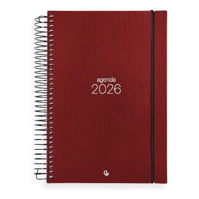 Liderpapel Terminplaner mit Spiralbindung, A5 2026, Tagesansicht, rotes Papier, 60 g FSC. Liderpapel Terminplaner mit Spiralbindung, A5 2026, Tagesansicht, rotes Papier, 60 g FSC.