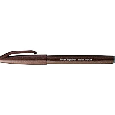Pentel SES15C-E3X Brush Sign Pen dunkelbraun, Faserschreiber, pinselähnliche Spitze, 10 Stück Pentel SES15C-E3X Brush Sign Pen dunkelbraun, Faserschreiber, pinselähnliche Spitze, 10 Stück