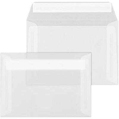 ÖKI Transparentkuvert C6, 50 Stück, Briefumschlag mit Haftstreifen, 114x162mm, 100g, weiß klar ÖKI Transparentkuvert C6, 50 Stück, Briefumschlag mit Haftstreifen, 114x162mm, 100g, weiß klar