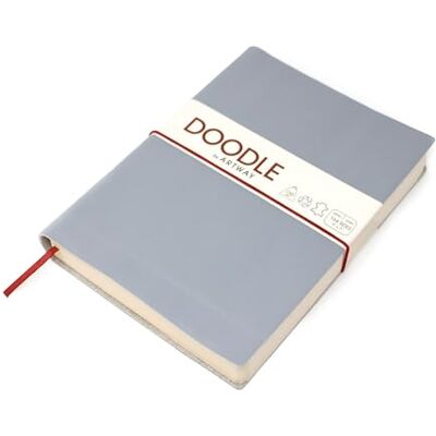 ARTWAY Indigo Doodle Aschgrau Leder Journal/Skizzenbuch 175mm x 125mm 164 Seiten/82 Blätter aus 150gsm Kartuschenpapier ARTWAY Indigo Doodle Aschgrau Leder Journal/Skizzenbuch 175mm x 125mm 164 Seiten/82 Blätter aus 150gsm Kartuschenpapier