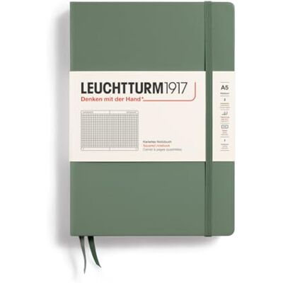 LEUCHTTURM1917 365491 Notizbuch Medium (A5), Hardcover, 251 nummerierte Seiten, Olive, kariert 251 nummerierte Seiten, Inhaltsverzeichnis, 80 g/m² chamoisfarbenes Papier, säurefrei LEUCHTTURM1917 365491 Notizbuch Medium (A5), Hardcover, 251 nummerierte Seiten, Olive, kariert 251 nummerierte Seiten, Inhaltsverzeichnis, 80 g/m² chamoisfarbenes Papier, säurefrei