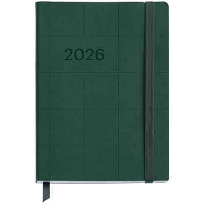 Miquelrius Wochenplaner 2026, flexibel und leicht zu tragen (122 x 168 mm), weich genähter Ledereinband, Papier 80 g/m², Wochenplaner, ES-EN-PT, kariert, grün Miquelrius Wochenplaner 2026, flexibel und leicht zu tragen (122 x 168 mm), weich genähter Ledereinband, Papier 80 g/m², Wochenplaner, ES-EN-PT, kariert, grün