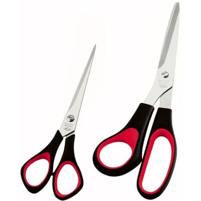 WEDO Linkshänder Scheren Set 2-teilig – 16 cm & 21 cm – Edelstahl Universalscheren mit Softgriff – ergonomisch, scharf, für Büro & Haushalt WEDO Linkshänder Scheren Set 2-teilig – 16 cm & 21 cm – Edelstahl Universalscheren mit Softgriff – ergonomisch, scharf, für Büro & Haushalt