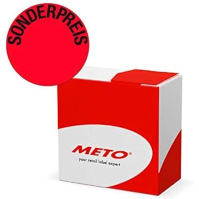 Meto Original Aktionsetiketten Sonderpreis in Spenderbox (50 mm, rund, Fluor Rot, Permanent, 750 Etiketten, Haftetiketten), Klein Meto Original Aktionsetiketten Sonderpreis in Spenderbox (50 mm, rund, Fluor Rot, Permanent, 750 Etiketten, Haftetiketten), Klein