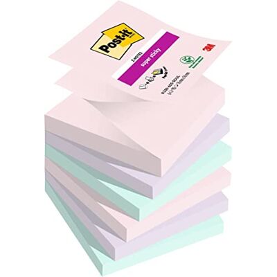 Post-it Super Sticky Z-Notes Soulful Collection, Packung mit 6 Blöcken, 90 Blatt pro Block, 76 mm x 76 mm, Pink, Lila, Grün Extra-stark klebende Notizzettel für Notizen, To-Do-Listen & Erinnerungen Post-it Super Sticky Z-Notes Soulful Collection, Packung mit 6 Blöcken, 90 Blatt pro Block, 76 mm x 76 mm, Pink, Lila, Grün Extra-stark klebende Notizzettel für Notizen, To-Do-Listen & Erinnerungen