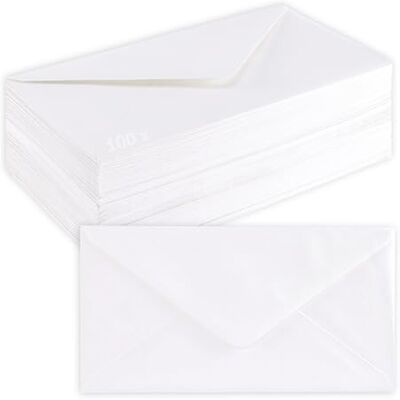 Creative Florence Briefumschläge Weiß 120 gms Selbstklebende Umschläge Ohne Fenster für Briefpapier, Karten Basteln, Einladungen und Postkarten 21 x 11 cm Creative Florence Briefumschläge Weiß 120 gms Selbstklebende Umschläge Ohne Fenster für Briefpapier, Karten Basteln, Einladungen und Postkarten 21 x 11 cm