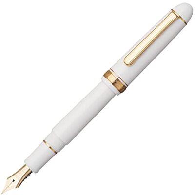 Platinum Japanischer Füllfederhalter #3776 Century Gold Trim Chenonceau White C/Weiß/ 0,54-0,64 mm/Handgefertigt/Feder aus 14-Karätigem Gold/mit Geschenkbox/Füllhalter Platinum Japanischer Füllfederhalter #3776 Century Gold Trim Chenonceau White C/Weiß/ 0,54-0,64 mm/Handgefertigt/Feder aus 14-Karätigem Gold/mit Geschenkbox/Füllhalter