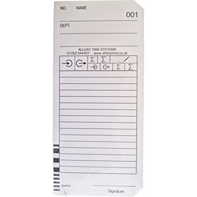 QuickClocks Stempelkarten mit Barcode für Stempeluhr QR375 und QR395 (100) QuickClocks Stempelkarten mit Barcode für Stempeluhr QR375 und QR395 (100)