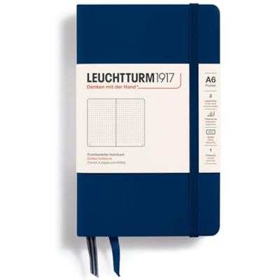 LEUCHTTURM1917 342921 Notizbuch Pocket (A6), Hardcover, 187 nummerierte Seiten, Marine, Dotted LEUCHTTURM1917 342921 Notizbuch Pocket (A6), Hardcover, 187 nummerierte Seiten, Marine, Dotted