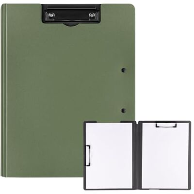vonsera A4 Klemmbrett mit Deckel und 2 Klemmen – Schreibmappe, Klemmbrettmappe mit Aufbewahrung, Klemmhefter, Clipboard A4, Schreibbrett für Büro, Schule, Baustelle, militärgrün (Militärgrün, 1 Stück) vonsera A4 Klemmbrett mit Deckel und 2 Klemmen – Schreibmappe, Klemmbrettmappe mit Aufbewahrung, Klemmhefter, Clipboard A4, Schreibbrett für Büro, Schule, Baustelle, militärgrün (Militärgrün, 1 Stück)