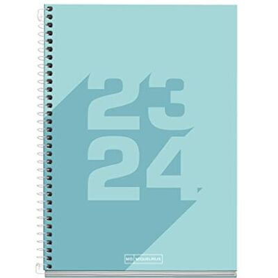 Miquelrius Schülerkalender 23-24, September 2023 bis Juni 2024, Größe 15 x 21,3 cm, Seite, Türkis, Spanisch-Englisch Miquelrius Schülerkalender 23-24, September 2023 bis Juni 2024, Größe 15 x 21,3 cm, Seite, Türkis, Spanisch-Englisch