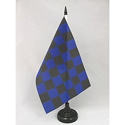 AZ FLAG Tischflagge Zielflagge schwarz und Blau 21x14 cm Kunststoffsockel Für innen Rennflagge Tischflagge genähte Ausführung mit verstärkten Kanten mit Kunststoffstab 100D Polyester AZ FLAG Tischflagge Zielflagge schwarz und Blau 21x14 cm Kunststoffsockel Für innen Rennflagge Tischflagge genähte Ausführung mit verstärkten Kanten mit Kunststoffstab 100D Polyester