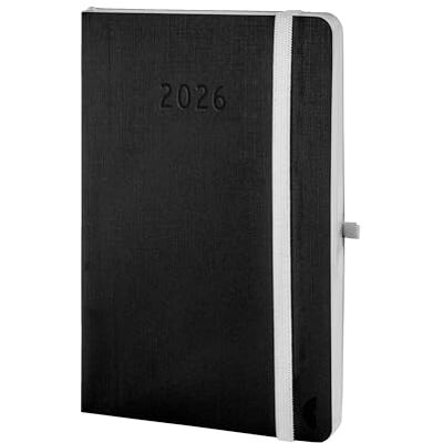 Chronoplan 50966 Buchkalender Kalendarium 2026 (Terminplaner A6 (95x140mm) mit Softcover, Wochenplaner, 1 Woche auf 2 Seiten, mit flexibler Stiftschlaufe, Einmerkband, Gummiverschluss) schwarz Chronoplan 50966 Buchkalender Kalendarium 2026 (Terminplaner A6 (95x140mm) mit Softcover, Wochenplaner, 1 Woche auf 2 Seiten, mit flexibler Stiftschlaufe, Einmerkband, Gummiverschluss) schwarz