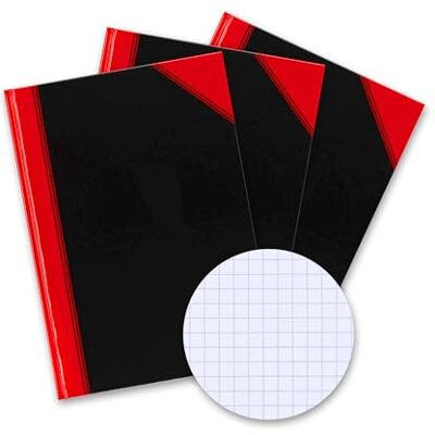 Bantex Notizbuch A4 kariert, Hardcover, 192 Seiten, schwarz, 3er-Pack Bantex Notizbuch A4 kariert, Hardcover, 192 Seiten, schwarz, 3er-Pack